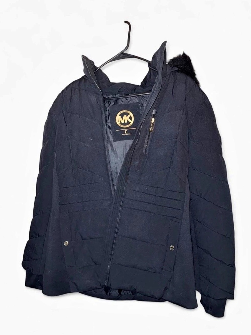 Michael Kors Faux Fur Trim Hood Puffer Jacket large